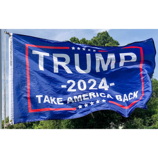 TRUMP FLAG 2024 "TAKE AMERICA BACK" (FREE SHIPPING)